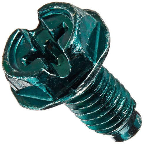 NSI GSH Solid Wire Grounding Hex Head Screw, Green, Pack of 100...