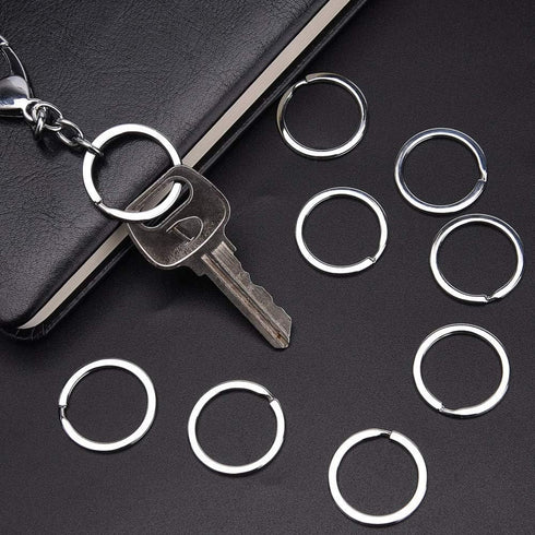 KINGFOREST 100-Pack 1 Inch Metal Key Rings (25mm) - Silver Split Keychain Rings for Keys, DIY Crafts, Home, Car & Office Accessories - Durable Nic...