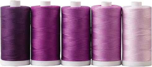Connecting Threads 100% Cotton Thread Sets - 1200 Yard Spools (Set of 5 - Berry Preserves)...