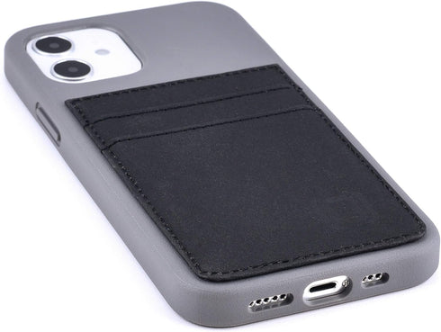 Dockem BIO Wallet Case for iPhone 12 and iPhone 12 Pro: Sensible Materials, Magnetic Mounting & 2 Credit Card Holder Slots (6.1" M2B, Grey and Bla...