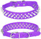 Spiked Dog Collar, Mushrooms Rivet Studded Adjustable Pu Leather Pet Collars for Cats Puppy Dogs (M, Purple)...