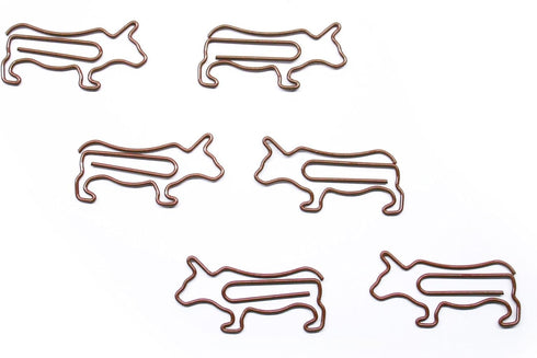 Cow Bull Shaped Paper Clips Great for Paper Clip Collectors or Office Gift - Comes in Round Tin with Lid and Gift Box (Brown 100 Count)...