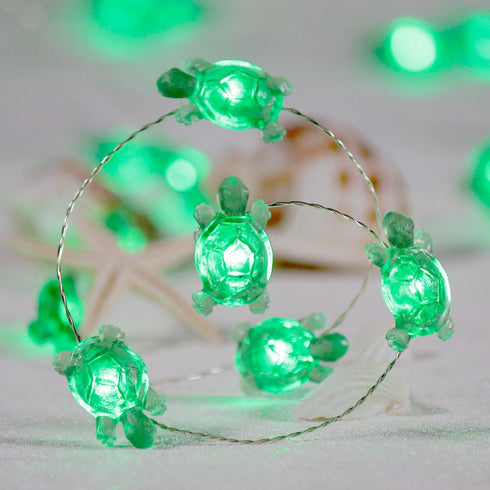 Turtle String Lights, Impress Life Summer Decorative LED Silver Wire 10 ft 40 LEDs with Remote for Indoor, Covered Outdoor Beach Party Decorations...