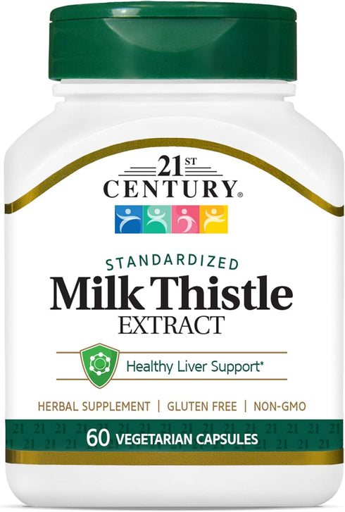 21st Century Vitamins Thistle Extract Veg Capsules, 60 Count (21338)...