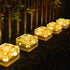 Epicgadget Solar Ice Cube Shaped Light, 2.8x2.8x2 inch Ice Cube Shaped Warm White Outdoor Solar Garden Decorative Lights for Walkway Pathway Backy...