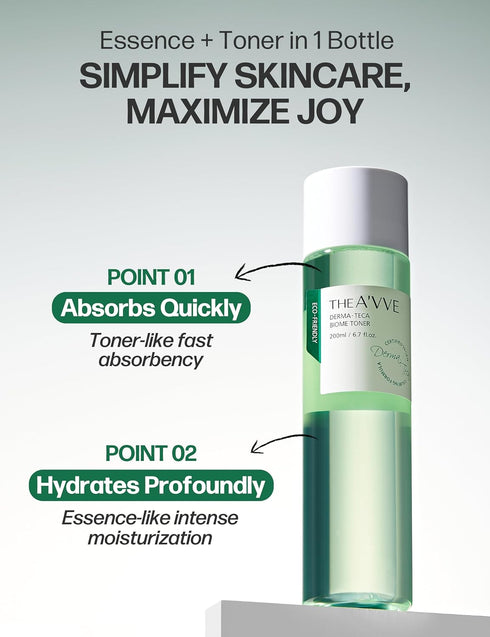 The A’VVE Derma Teca Biome Toner | Korean Skin Care Toner for Face w/Centella Asiatica | Vegan Exfoliating Toner | Hydrating Toner for Dry Sensiti...