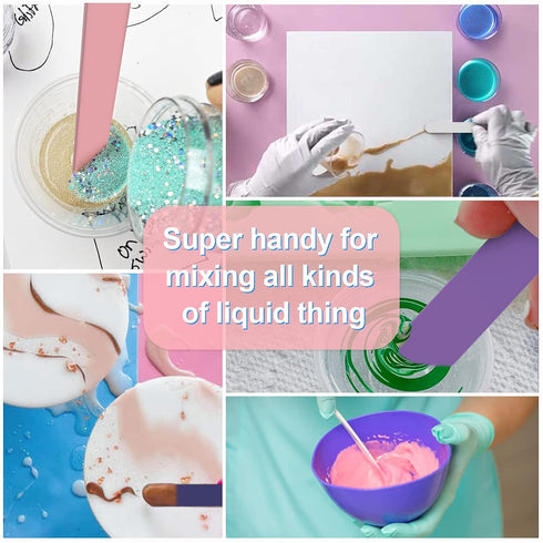 HTVRONT Stir Sticks for Epoxy Resin, 20PCS PVC Mixing Sticks, 4 Colors Reusable Plastic Stirring Sticks for Mixing Resin, Epoxy, Liquid, Paint, Mo...