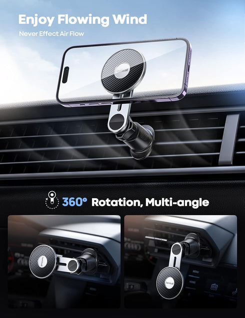 Lamicall Car Phone Holder Mount for MagSafe Magnetic Phone Holder for Car, Hands Free iPhone Car Holder Mount for iPhone 14 13 12 Pro Plus Max Min...