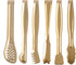 Gold Plated Mini Serving Tongs Set 6-Inch Appetizers Tongs Stainless Steel Small Sugar Cube Tongs Ice Tongs, Set of 6...
