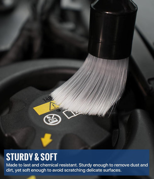 Car Exterior and Interior Detail Brushes, Scratch Free Auto Cleaning Brush Kit, Soft Synthetic Bristles Detailing Brush, Car Care Cleaner Supplies...