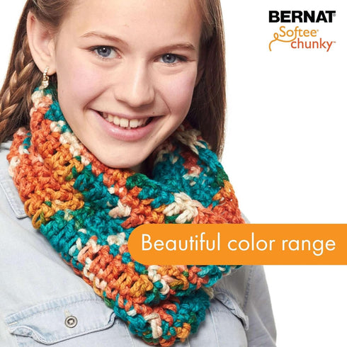 Bernat 16112929632 Softee Chunky Ombre Yarn - (5) Bulky Chunky Gauge 100% Acrylic,2.8 oz,Deep Waters, Machine Wash & Dry...