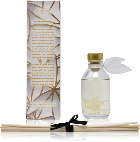 LOVSPA Reed Diffuser Set, Amber Romance Scented Oil Diffuser with Sticks, Home Fragrance Accessories for Bathroom Shelf Decor, Aroma Diffusers for...
