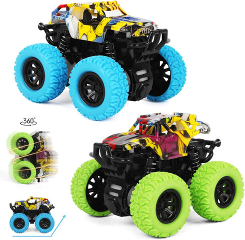 M SANMERSEN 2 Pack 360° Rotating Monster Truck Toys for 3-5 Year Old Boys and Girls - Toddler Car Toys Gifts...