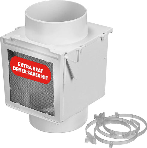 Deflecto Extra Heat Dryer Saver – Compatible with 4 inch Transition Ducts | Includes 2 Durable 4 inch Plastic Clamps | Moisture Control, Saves Ene...