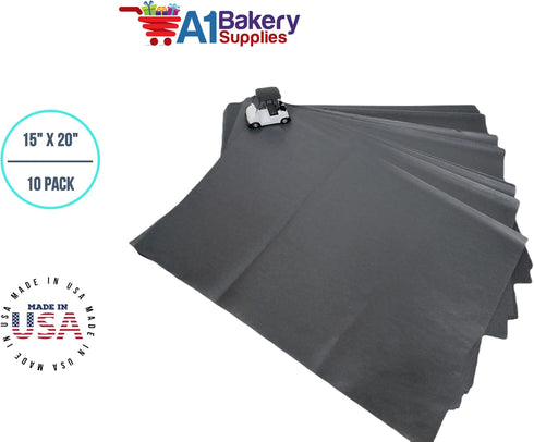 A1BakerySupplies Polyester Non-Woven Reusable Color Tissue Paper 20 x 26 Inches - 10 Sheet Pack (Black) Wrapping for Flowers & Bouquet...