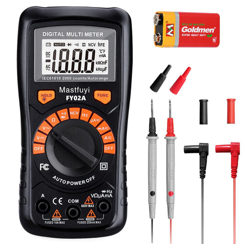 Classic Digital Multimeter, Multi Tester with NCV Non-Contact Voltage Detection, Backlit LCD Display, Tests for Voltage, Current, Resistance, Cont...