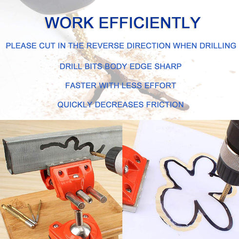 Titanium Coated HSS Twist Drill Bits - 6pcs 3-8mm Serrated Grooving Cutting Carpenter Side Cutting Tap Spiral Saw Drill Bit Woodworking Wood Metal...