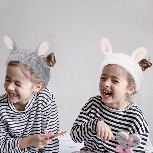 6Pcs Spa Headbands and Wrist Washbands Set, Bunny Ear Headbands for Washing Make Up Headbands, Skincare Headbands Easter Rabbit Face Wash Headband...