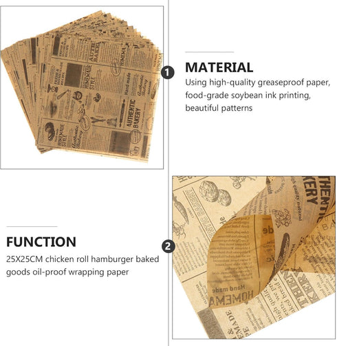 DOITOOL Parchment Paper Sheets 50 Sheets Wax Paper Sheets for Food, Greaseproof Newsprint Vintage Craft Paper Beautiful Baking Paper Grease BBQs f...