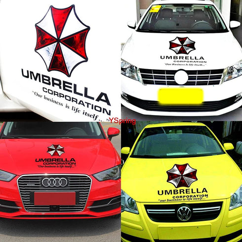 Reside nt Evi l Car Front Cover Decal Umbrella Corporation Logo Sticker Auto Body Vinyl Sticker for Vehicles(Style K - Black fonts-1pcs-19.7in)...