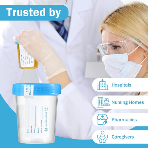 25 Pcs Disposable Urine Cup Specimen Cups with Lids and Tamper Evident Seal 4 oz Specimen Container Urine Sample Containers Urine Sample Cups for ...