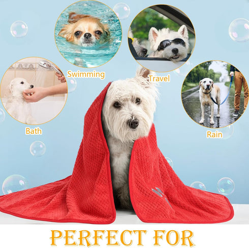 Dog Towels for Drying Dogs Two Pack Dog Bath Towel pet Towel Absorbent Microfiber Durable Prevent mud Dirty for Dogs Cats Small Animal Bathing Gro...
