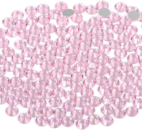 Glue Fix Crystal Flatback Rhinestones Glass Diamantes Gems for Crafting Nail Art Crafts Decorations Clothes Shoes 2.8mm (ss10 2880pcs, Lt. Rose)...