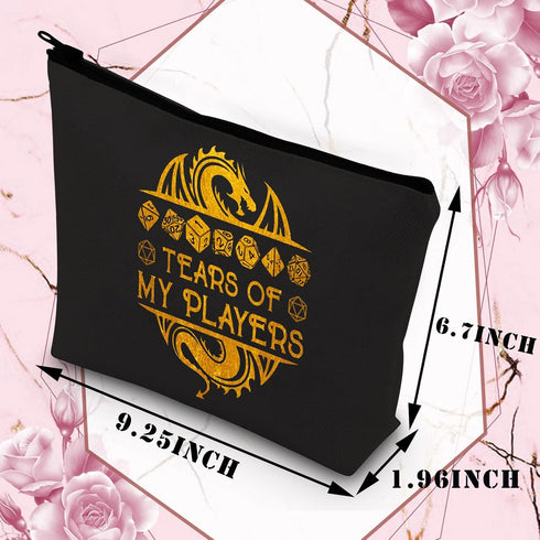 BDPWSS Tears Of My Players Funny RPG Gamer Cosmetic Bag d20 Dice Gift (tears of players bl)...