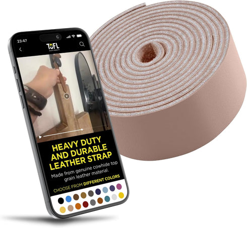 TOFL Genuine Top-Grain Leather Strap | 72 Inches Long | 3/4 Inch Wide | 1/16 Inch Thick (4-5 oz) | 1 Leather Strip for DIY Arts & Craft Projects, ...