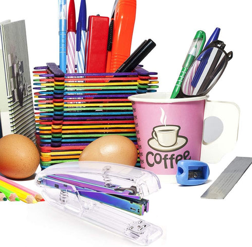 Coopay Clear Acrylic Stapler Purple Desktop Stapler with 2000 Pieces Silvery Staples for Office Desk Accessory(Purple)...