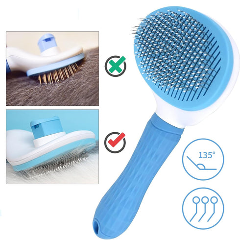 Dog brush, cat brush, Dog Brush for Shedding, self-cleaning pet brush, removes loose hair and tangles, promotes blood circulation, pet accessory, ...