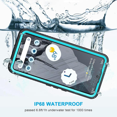 Lanhiem Pixel 8 Pro Case, IP68 Waterproof Dustproof Case with Built-in Screen Protector, Rugged Full Body Shockproof Protective Clear Cover for Go...