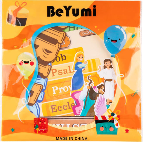 BeYumi Bible Learning Bookshelf Cutouts - 110Pcs Back to School Books of The Bible Learning Bulletin Board Set Faith Religious Christian Vacation ...