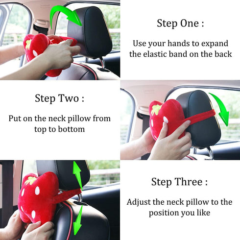 Sexysamba Car Headrest Pillow,Cartoon Neck Pillow for Car,Comfortable Soft Car Seat Pillow for Driving,Head Rest Cushion,Cute Neck Pillow for Trav...