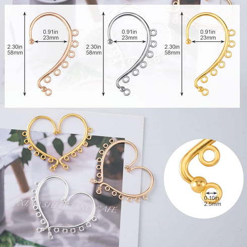 OIIKI 30PCS DIY Ear Cuffs Earrings for Women, Non Piercing Ear Wraps Earrings, Clip on Ear Cuff Earrings, 7 Holes for Jewelry, DIY Jewelry Making ...
