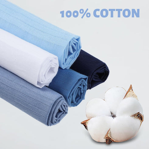Giantree 5 Pcs Cotton Handkerchiefs for men, Classic Pocket Squares Set Soft Mens Hankies Handkerchiefs 15.8" x 15.8" 5 Colors...