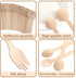 200 Count 4 Inch Disposable Wooden Cutlery Set,100 Mini Wooden Spoons, 100 Mini Wooden Forks, Birchwood Material Utensils, Disposable Spoons Forks...