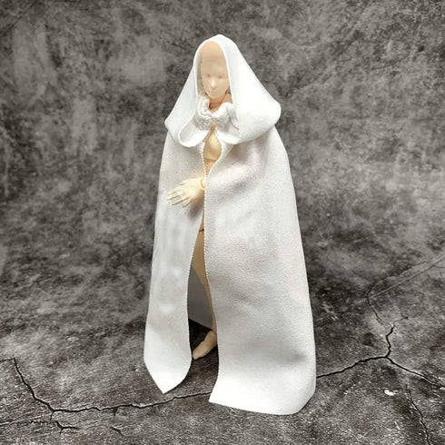 1:12 Scale Fabric Cape Cloak with Hat for 6 inch 1/12 Bandai SHF Figma Action Figure Clothes (White Cloak)...