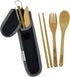 Travel Utensils with Case Set Fork, Knife, Spoon, Chopsticks, Straw, Straw-cleaning brush, Travel Pouch and Carabiner, Excellent For Everyday Use!...