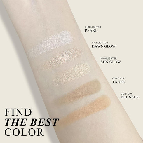 KYDA Face Highlighter Palette, High Glossy Face Illuminator Palette, Natural Glow Finish, Pearl Shimmer Smooth Baked Powder, Lasting Sparkling Hig...