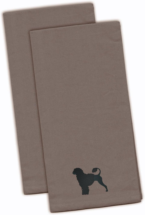 Caroline's Treasures BB3468GYTWE Portuguese Water Dog Gray Embroidered Towel Set of 2 Decorative Bathroom Guest Hand Towel for Hand, Face, Tea, Di...