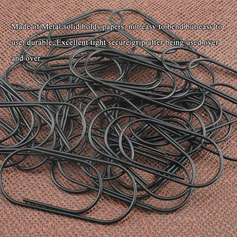 HAHIYO Paper Clips 2 inches (50mm) Length Black Wide Paperclips Vinyl Coated Prevent Scratching Tearing The Pages Sturdy for Bookmark Organize Hom...
