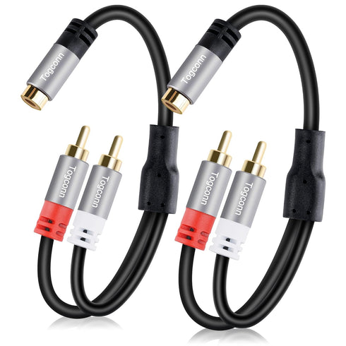RCA Splitter Y-RCA Cable, 1 RCA Female to 2 RCA Male Audio Speaker Y Adapter, Short RCA Audio Speaker Splitter Cable for Car Audio, Subwoofer, CD ...