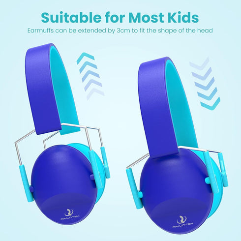 RIIKUNTEK Kids Ear Protection Safety Ear Muffs, Hearing Protectors Noise Cancelling for Children, Adjustable Noise Reduction Earmuffs for Sports E...