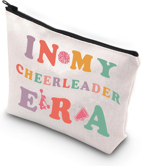 Cheerleader Makeup Cosmetic Bag Cheerleading Gift Cheer Coach Cheerleader Team Gift Makeup Zipper Pouch Travel Bag (IN MY CHEERLEADER ERA)...