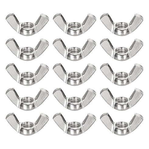 uxcell 1/2"-13 Wing Nut 15 Pcs, 304 Stainless Steel Butterfly Wing Nuts Fasteners Parts Hand Twist Tighten Wing Nuts for Machinery Electronic Equi...
