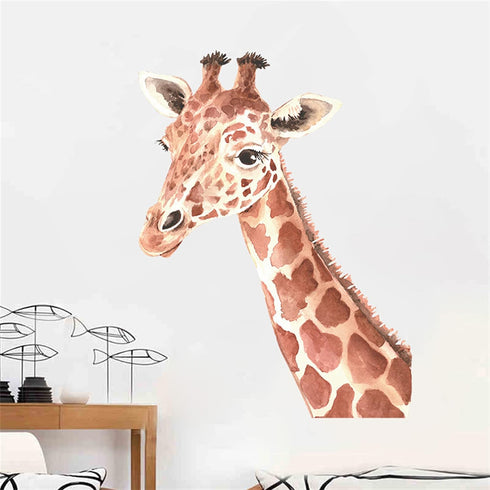 ROFARSO Lifelike Lovely Cute Giraffe Animal Vinyl Wall Stickers Removable Wall Decals Art Decorations Decor for Nursery Baby Bedroom Playroom Livi...