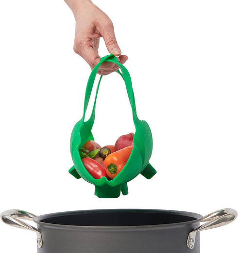 Cuisipro Silicone Vegetable Steamer, 16 x 9 x 3in, Green...