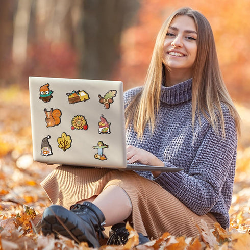 Copkim 16 Pcs 5 D Diamond Painting Magnets Kit Fall Theme Thanksgiving Gnome Decoration Diamond Painting Refrigerator Magnets Fridge Stickers Supp...