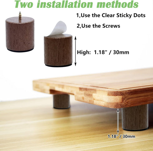 Cutting Board Feet, Walnut Chopping Board Feet, Cutting Board Feet Non Slip, Self Adhesive Feet, Wooden Cutting Board Legs with Screw (Walnut Shor...
